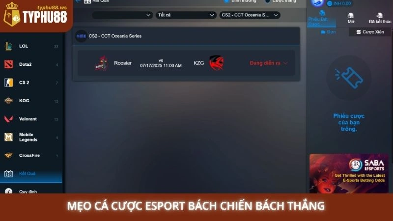 Cá cược Esports Typhu88 - Kèo LOL, CSGO, Dota 2 hấp dẫn nhất 3 Mẹo cá cược Esport bách chiến bách thắng