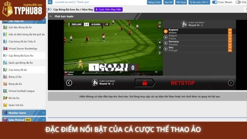 Cá cược thể thao ảo Typhu88 - Thắng nhanh sau vài phút 1 Đặc điểm nổi bật của cá cược thể thao ảo