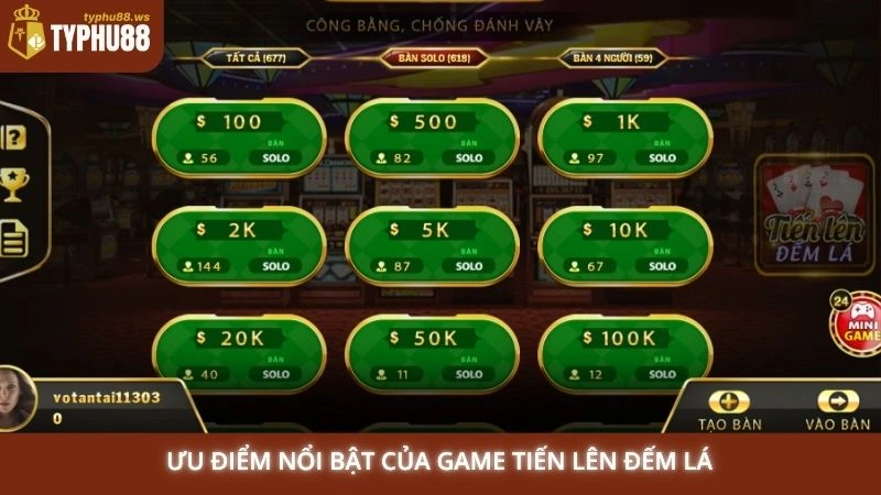 Chơi Tiến Lên Đếm Lá online - Mẹo đánh bài từ A-Z tại Typhu88 1 Ưu điểm nổi bật của game Tiến Lên Đếm Lá